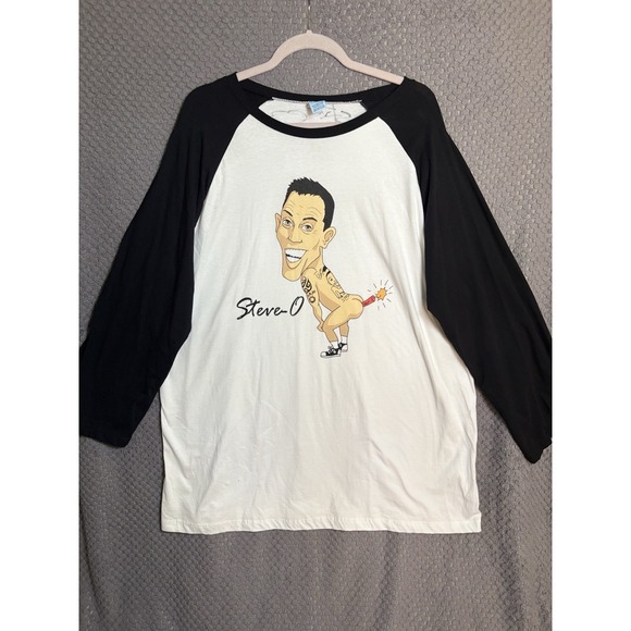 Steve O Jackass‎ Baseball Tee XXL Signed - Picture 3 of 5